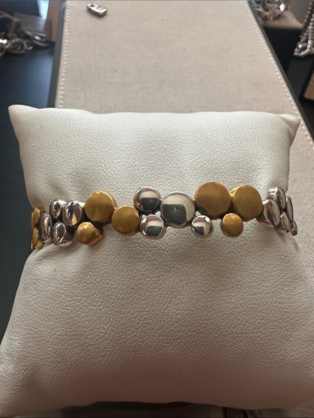 Brighton Two-Tone Gold and Silver Disc cuff Bracelet